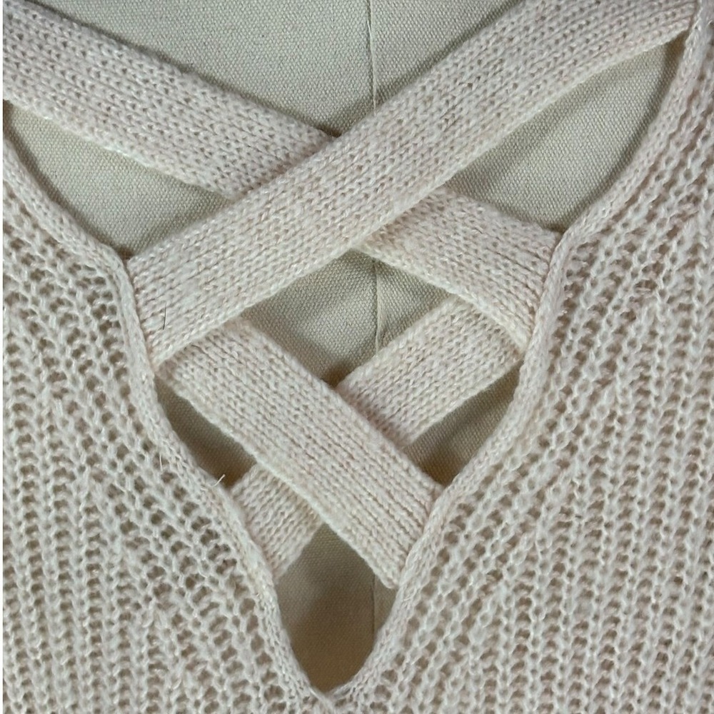 It's Our Time‎ Sweater Pink Crisscross Back V-Neck Chunky Knit XL - Picture 3 of 6